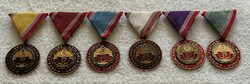 A Haza Fegyveres Szolgálatában 10-35 év zománcozott szocialista kitüntetés sor