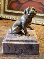 ANTIK BRONZ BULLDOG KUTYA SZOBOR