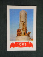 Kártyanaptár,Ukrajna,Kijev,Dnyeperi Flottilla matrózainak emlékműve, 1981   (6)