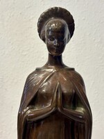 Art deco bronz Szűz Mária szobor