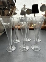 Ajka kristály- Törley pezsgős pohár, flőte készlet