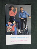 Kártyanaptár,Budapest,Skála Expo Áruház,Csepel kemping kerékpár,férfi,női modell,1981  (6)