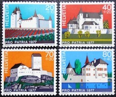Sv1096-9 / Switzerland 1977 Pro Patria: Castles Stamp Set Mint