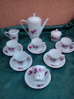 ALFÖLDI PORCELÁN KÁVÉSKÉSZLET ,SZEGFŰ MINTÁS ,HATSZEMÉLYES
