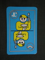 Kártyanaptár,Budapest,A vörös postakocsihoz vendéglő,Aranycsillag étterem,grafikai, 1981  (6)
