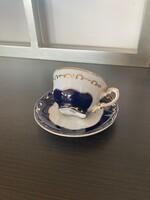 Zsolnay Blue Pompadour III Coffee Cup and Saucer