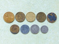 Szerbia 9 db Különböző Érme 5 10 Para 1 2 5 Dínár 1904-2023