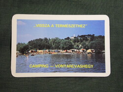 Kártyanaptár,Zalatour Zalaegerszeg,Balaton Vonyarcvashegy kemping, 1982  (6)
