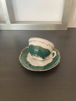Zsolnay Green Pompadour III Coffee Cup and Saucer