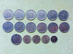 Olaszország 17 db Különböző Érme 100 Líra 1956-1996