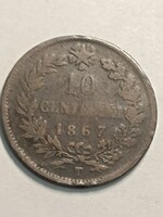 Olaszország 10 centesimi 1867 T