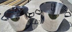 2 db.ALESSI INOX főzőedény fedővel + egyikhez betét