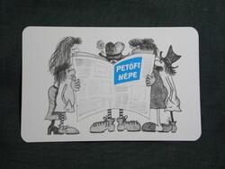 Kártyanaptár,Petőfi Népe napilap,újság,magazin,grafikai,reklám figura, 1982  (6)
