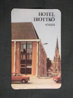 Kártyanaptár,Irottkő Hotel,Kőszeg,Lada autó, 1983  (6)