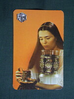 Kártyanaptár,Compack csomagoló vállalat,Budapest,Tea,női modell, 1983  (6)