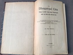 Bhagavad Gita németül (1919) - Dr. Franz Hartmann fordítása, ritka ezoterikus kiadás