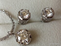 Moissanit gyémánt  0.5 ct 925 ezüst szett