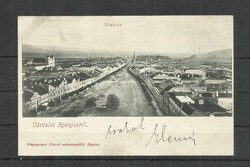 1904.- Üdvözlet Eperjes - Fő utcza- futott képeslap - Divald műintézet kiadás,