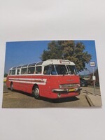Ikarus 55 Lux típusú távolsági autóbusz színes postatiszta képeslap - piros