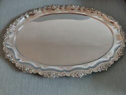 Large antique silver platter from the time of the Monarchy