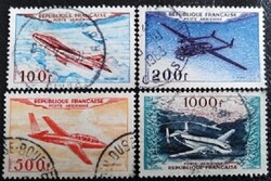 Fr987-90p / Franciaország 1954 Repülők bélyegsor pecsételt
