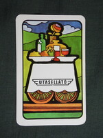 Kártyanaptár,MÁV,vasút,Utasellátó étkezőkocsi,grafikai, 1983  (6)
