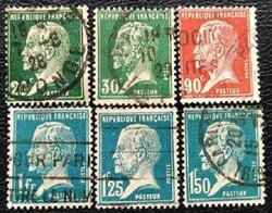 Fr192-7p / Franciaország 1925 Louis Pasteur bélyegsor pecsételt