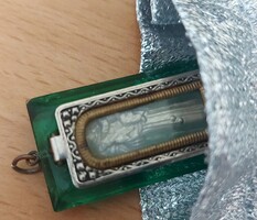 GYÖNYÖRŰ KIS SZENT ANTAL MINIATÚRA ÜVEG TARTÓBAN JELZETT
