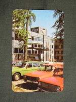 Kártyanaptár,Budapest,Cooptourist,Rege Hotel,Lada,Dacia,Mercedes autó, 1983  (6)