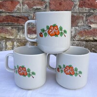 Lubiana - Lengyel sárga virágos porcelán bögre - csésze - pohár - csupor