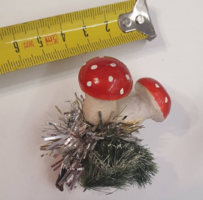 Karácsonyfadísz, papírmasé gombák, csipeszes,nagyon szép állapot