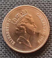 Gibraltár 1 penny 1990 (T59)