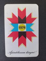 Régi  Kártyanaptár 1974 - Ajándékozzon könyvet! Állami Könyvterjesztő Vállalat