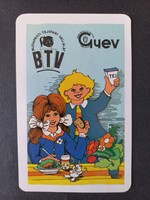 Régi  Kártyanaptár 1980 BTV Budapesti Tejipari Vállalat - Gyermekélelmezési Vállalat