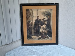Bene Ferenczy Hunyadi László búcsúja Benczúr Gyula után antik festmény