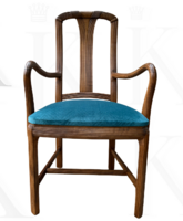 Set of 4 Designer Armchairs with New Upholstery