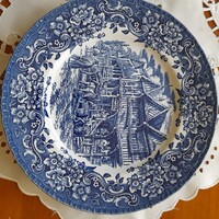 Angol Royal Tudor Ware jelenetes lapos tányér