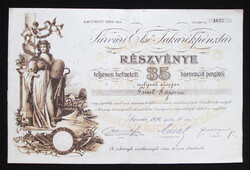 Sárvári Első Takarékpénztár részvény 35 pengő 1926 - Sárvár