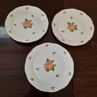 Herendi PBR rózsa mintás porcelán lapostányér, tányér