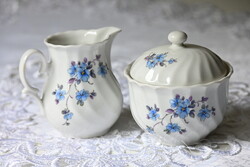 Schirnding Bavaria porcelán tejkiöntő és cukortartó szett – virágmintás