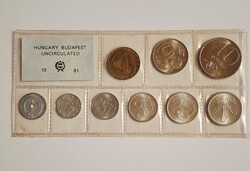 1981 forgalmi sor  ritka ! FAO  100.- forintossal , ritka 2 es 5 fillér