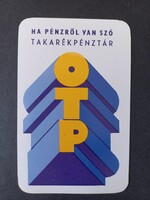 Régi  Kártyanaptár 1972- ha pénzről van szó: OTP Takarékpénztár