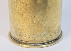 "EMLÉK OROSZ FÖLDRŐL 1942." - hüvelyváza / régi réz emlék hüvely