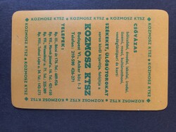 Régi  Kártyanaptár 1970 - Kozmosz Kft