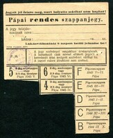 Pápa 1944-1945 szappanjegy II. világháború
