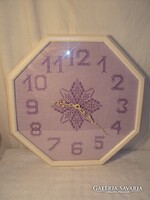 ÓRA - KÉZIMUNKA -  50 x 50 cm - HIBÁTLAN - SZÁMLAP KERESZTSZEMES HÍMZÉS