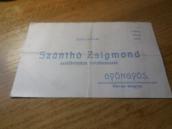 GYöngyös  régi levelező lap , Szántó  Zsigmond szőlő birtokos