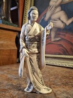 Ancient Japanese Carved Bone Okimono from the 19th Century