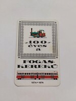 BKV  kártyanaptár 1974 - 100 éves a FOGASKEREKŰ