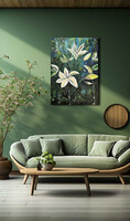 JMModernAbstract JUNGLE LILY 70X100 cm-es kortárs vászon festmény